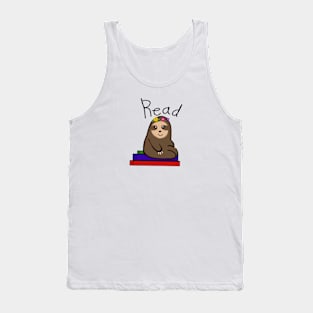 Flower Crown Sloth Read Tank Top